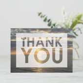 Carte De Remerciements Photo de plage Ocean at Sunrise with Cutout (Debout devant)