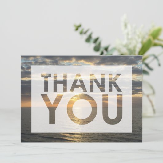 Carte De Remerciements Photo de plage Ocean at Sunrise with Cutout (Debout devant)