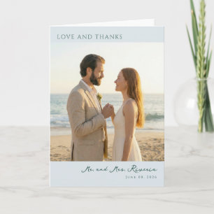 Carte De Remerciements Photo de plage pastel romantique
