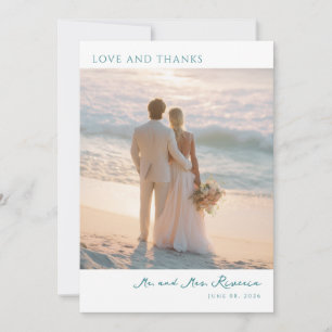 Carte De Remerciements Photo de plage romantique pastel