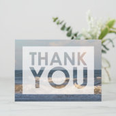 Carte De Remerciements Photo de plage sous le soleil couchant avec découp (Debout devant)