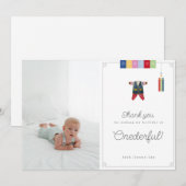 Carte de remerciements photo de premier anniversai (Devant / Derrière)