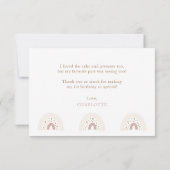 Carte De Remerciements Photo de premier anniversaire Écriture élégante (Dos)