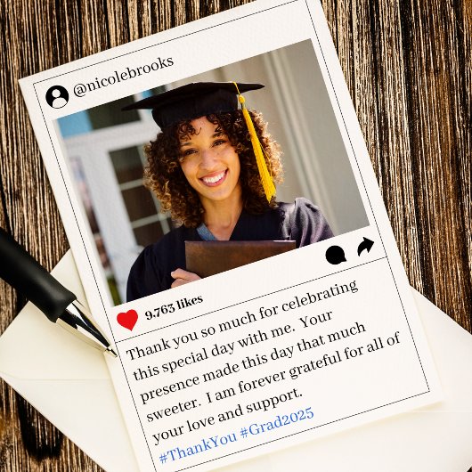 Carte De Remerciements Photo de publication sur les médias sociaux Remerc