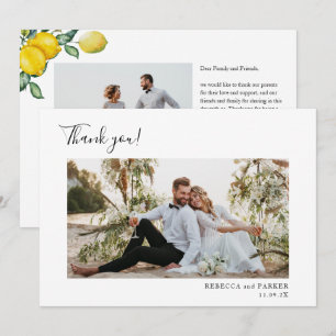 Carte De Remerciements Photo de remerciement de mariage aux citrons