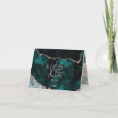 Carte De Remerciements Photo de remerciement en marbre vert paon et or ro (Dos)