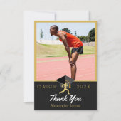 Carte De Remerciements Photo de remise de diplôme de coureur sur piste (Devant)