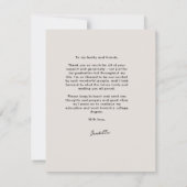 Carte De Remerciements Photo de remise de diplôme moderne et audacieuse (Dos)