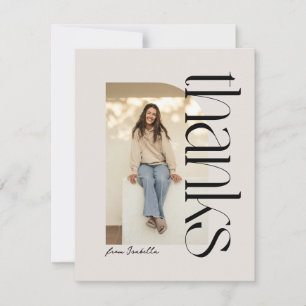 Carte De Remerciements Photo de remise de diplôme moderne et audacieuse