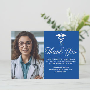 Carte De Remerciements Photo de remise des diplômes de l'école de médecin