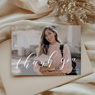 Carte De Remerciements Photo de remise des diplômes en calligraphie class