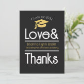 Carte De Remerciements Photo de scénario de remerciement de chapeau doré  (Debout devant)