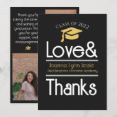 Carte De Remerciements Photo de scénario de remerciement de chapeau doré  (Devant / Derrière)