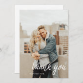 Carte de remerciements photo de script de brosse (Devant / Derrière)