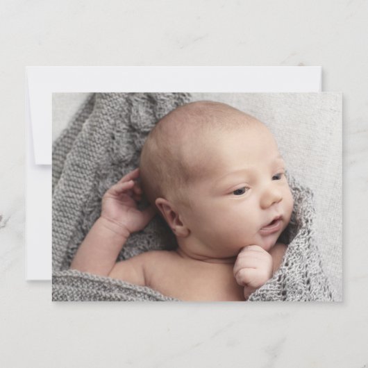 Carte De Remerciements Photo de script moderne bébé (Dos)