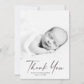 Carte De Remerciements Photo de script moderne bébé (Devant)