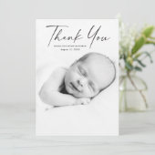 Carte De Remerciements Photo de script moderne bébé (Debout devant)