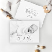 Carte De Remerciements Photo de script moderne bébé