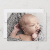 Carte De Remerciements Photo de script moderne bébé (Dos)