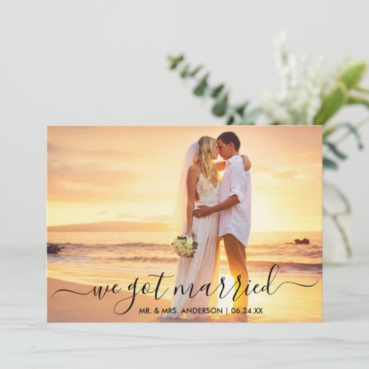 Carte De Remerciements Photo De Script Moderne Et Tendance Nous Avons Une (Debout devant)