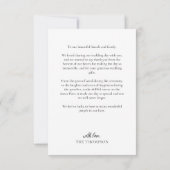 Carte De Remerciements Photo de script simple chic (Dos)