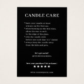 Carte de remerciements photo de soins aux bougies (Dos)