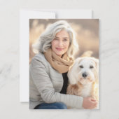 Carte De Remerciements Photo de sympathie élégant deuil blanc (Dos)