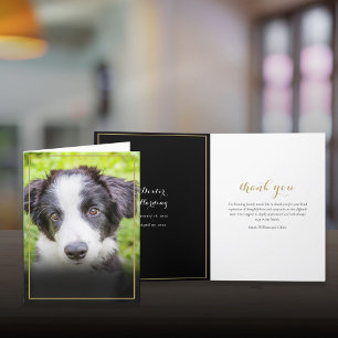 Carte De Remerciements Photo de sympathie pour perte d'animal familier Ca