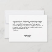 Carte de remerciements photo de travail d'équipe s (Dos)