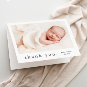 Carte De Remerciements Photo de type simple Baby