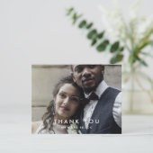 Carte de remerciements photo de typographie chic (Debout devant)