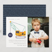 Carte De Remerciements Photo de véhicule de grue de construction pour ann (Devant / Derrière)