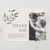 Carte de remerciements photo de verdure simple (Devant / Derrière)