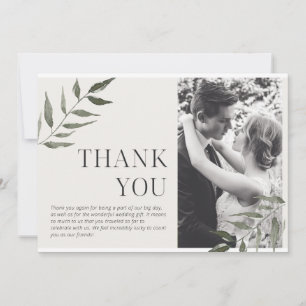 Carte de remerciements photo de verdure simple