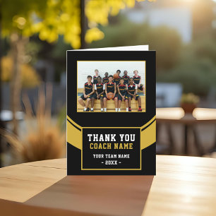 Carte De Remerciements Photo d'entraîneur d'une équipe de basket-ball mod