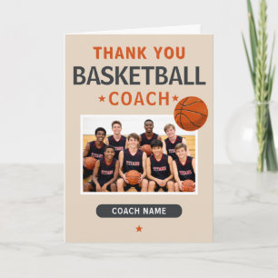 Carte De Remerciements Photo d'équipe de basket-ball moderne avec l'entra
