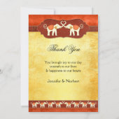 Carte de remerciements photo des éléphants indiens (Dos)