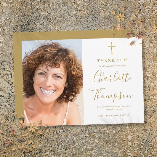 Carte de remerciements photo des funérailles commé