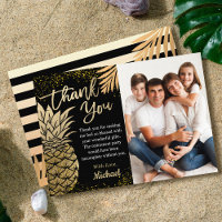 Photo d'été moderne Black Tropical Gold Pineappy