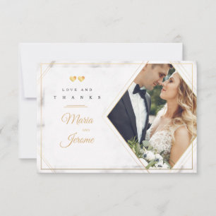 Carte de remerciements photo Deux Coeurs