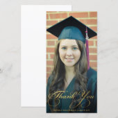 Carte De Remerciements Photo d'obtention du diplôme de recouvrement de (Devant / Derrière)