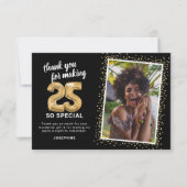 Carte De Remerciements Photo du 25e anniversaire moderne (Devant)