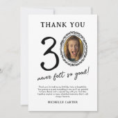 carte de remerciements photo du 30e anniversaire (Devant)