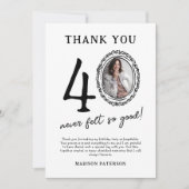 carte de remerciements photo du 40e anniversaire (Devant)