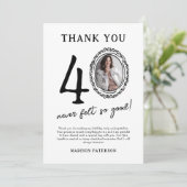 carte de remerciements photo du 40e anniversaire (Debout devant)