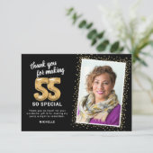 Carte De Remerciements Photo du 55e anniversaire moderne (Debout devant)