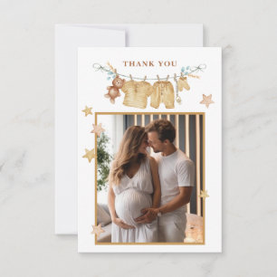 Carte de remerciements photo du Baby shower Boho