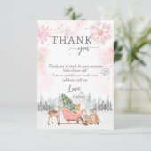 Carte de remerciements photo du Baby shower forest (Debout devant)