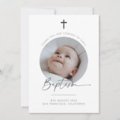 Carte de remerciements photo du baptême (Devant)