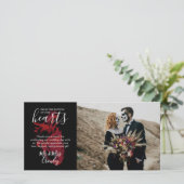 Carte De Remerciements Photo du fond de nos coeurs Mariage foncé (Debout devant)